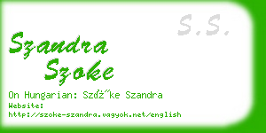 szandra szoke business card